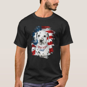Mens Best Dalmatiner Vater je amerikanische Flagge T-Shirt