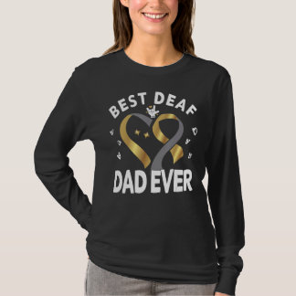 Mens Best Deaf Vater je Signsprache ASL Deaf P T-Shirt