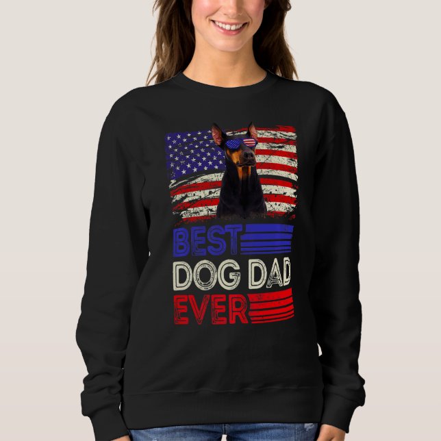 Mens Best Doberman Vater Ever American Flag Patrio Sweatshirt (Vorderseite)