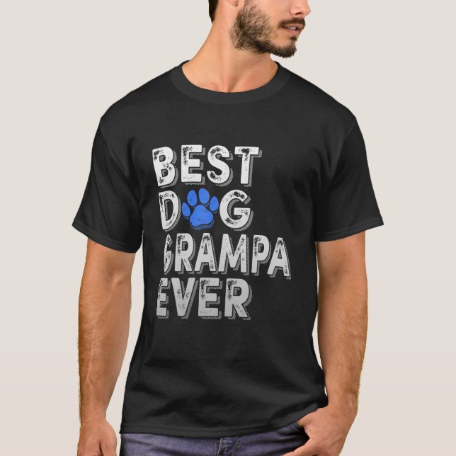 Mens Best Dog Grampa Ever T-Shirt Familienvater (Vorderseite)