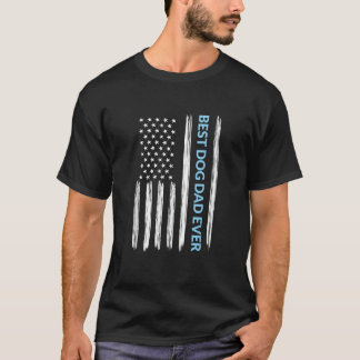 Mens Best Dog Vater je amerikanische Flagge Vintag T-Shirt