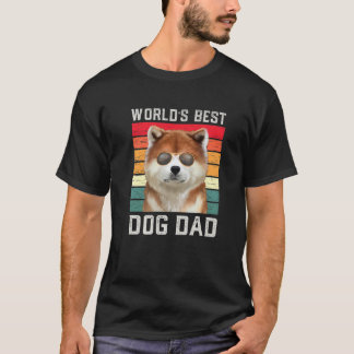 Mens Best Dog Vater Vintag Akita T-Shirt