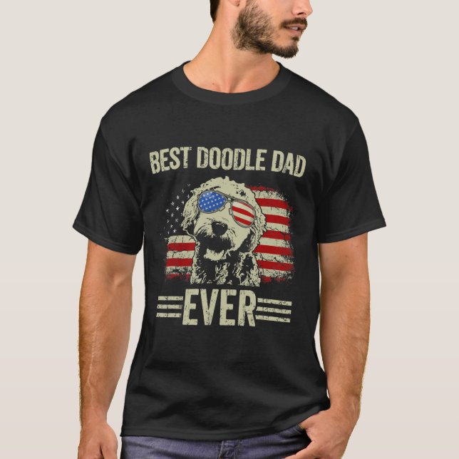 Mens Best Doodle Vater je T-Shirt Goldendoodle Vat (Vorderseite)
