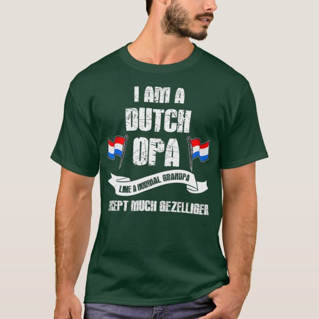 Mens Best Dutch Opa Gezelliger Funny T-Shirt (Vorderseite)