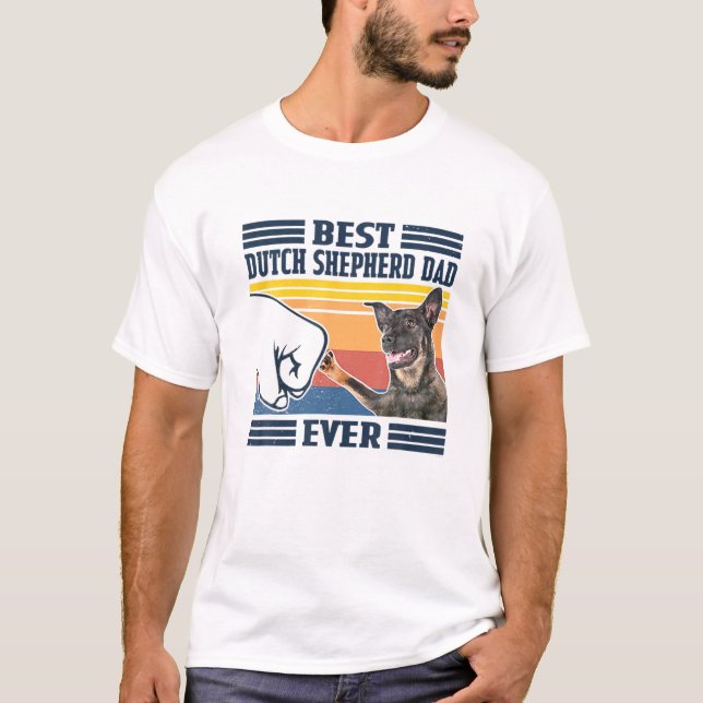 Mens Best Dutch Shepherd Dad Ever Funny Dog Lover T-Shirt (Vorderseite)