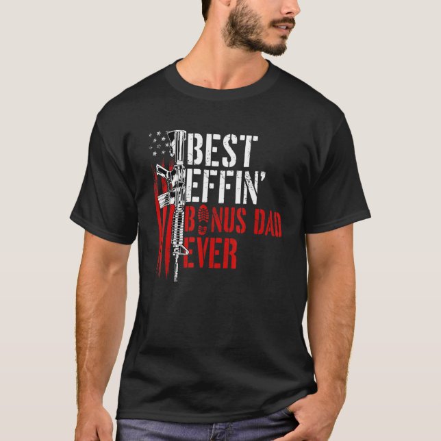 Mens Best Effin Bonus Vater je Daddy Gun Rights Am T-Shirt (Vorderseite)