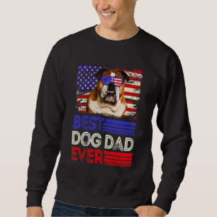 Mens Best English Bulldog Vater Ever American Flag Sweatshirt