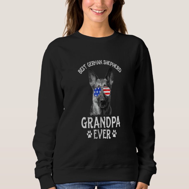 Mens Best German Shepherd Grandpa Ever American Fl Sweatshirt (Vorderseite)
