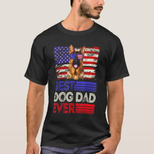 Mens Best German Shepherd Vater Ever American Flag T-Shirt