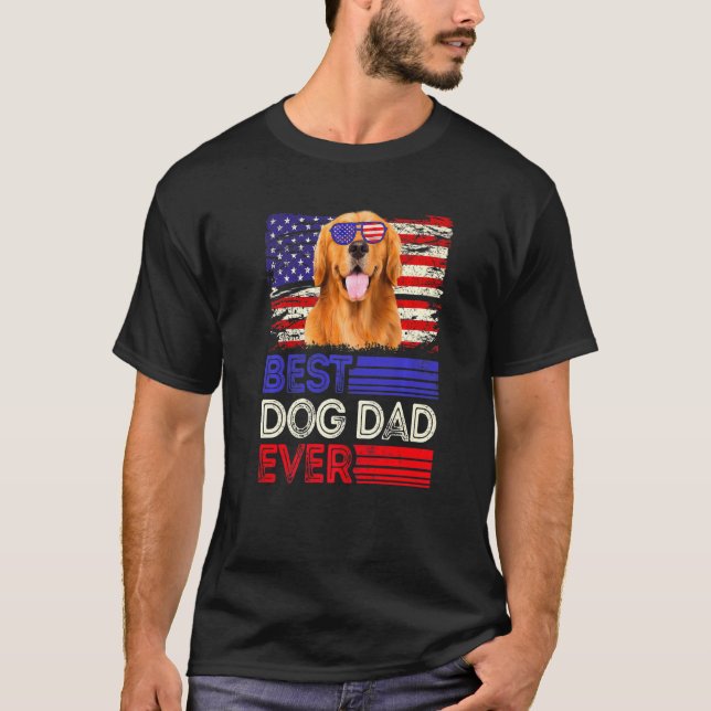 Mens Best Golden Retriever Vater jemals American F T-Shirt (Vorderseite)