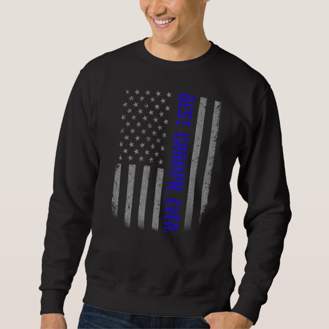 Mens Best Grampa je amerikanische Flagge für Vater Sweatshirt (Vorderseite)