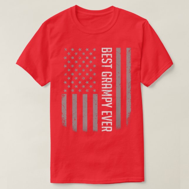 Mens Best Grampy je American Flag Geschenke für Fe T-Shirt (Design vorne)