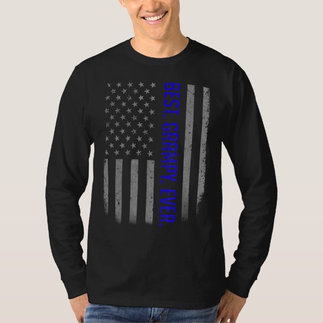 Mens Best Grampy jemals American Flag für Vatersch T-Shirt (Vorderseite)