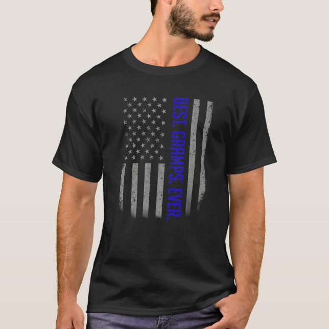 Mens Best Grams je amerikanische Fahne für Vaterin T-Shirt (Vorderseite)