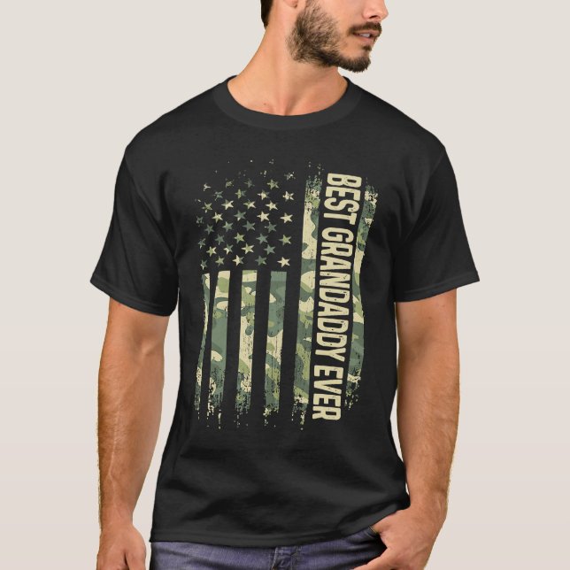 Mens Best Grandaddy Ever Camo American Flag Father T-Shirt (Vorderseite)