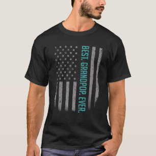 Mens Best Grandpop jemals amerikanische Flagge für T-Shirt