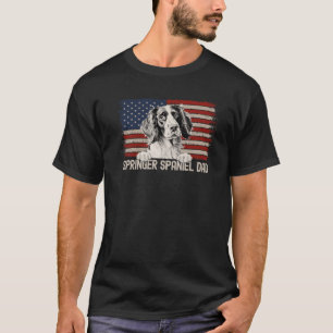 Mens Best Hund Vater je American Flag Springer Spa T-Shirt