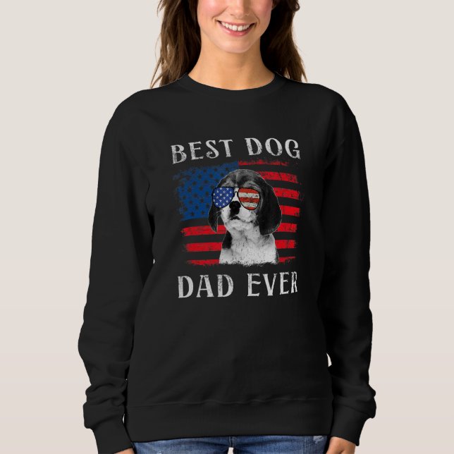 Mens Best Hund Vater je Beagle American Flag 4. Sweatshirt (Vorderseite)