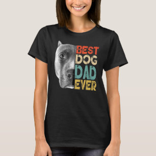 Mens Best Hund Vater je Pitbull Vatertag Retro T-Shirt