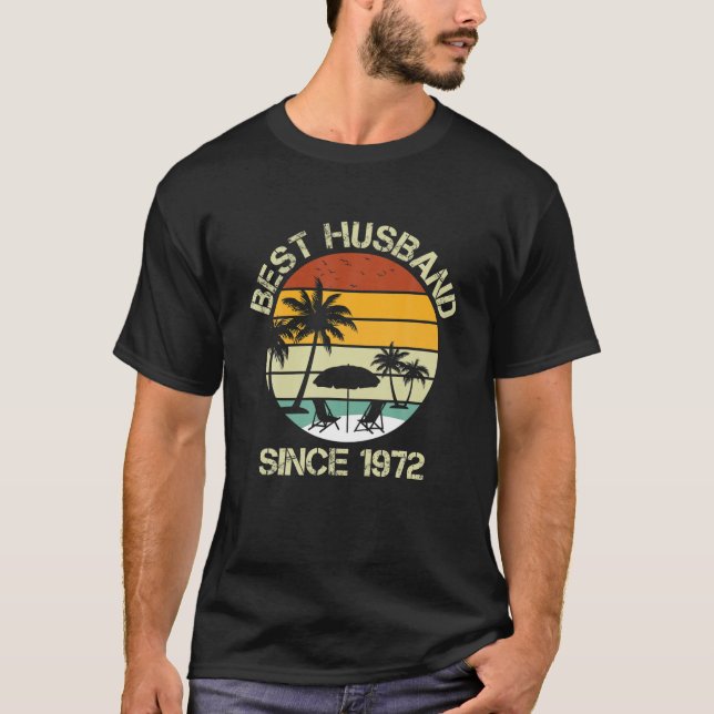 Mens Best Husband seit 1972 50th Wedding Annivers T-Shirt (Vorderseite)