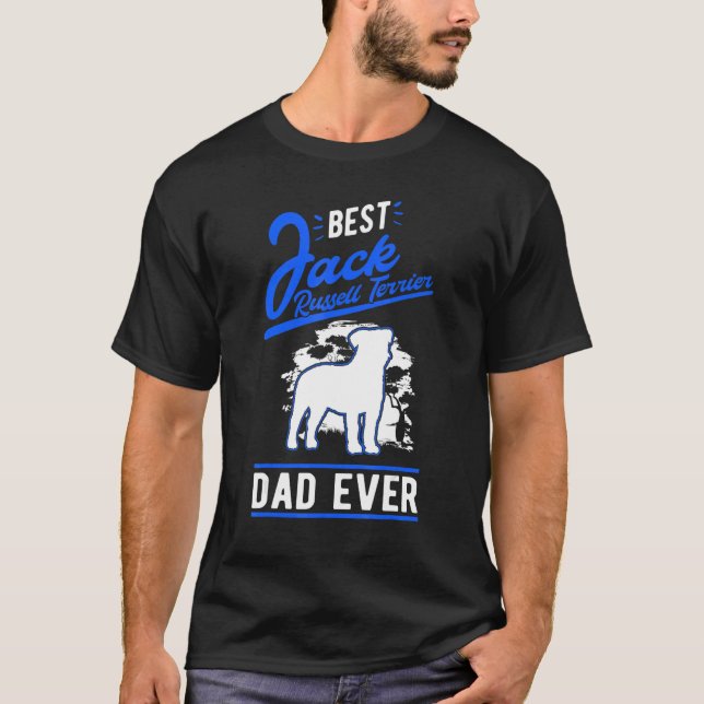 Mens Best Jack Russell Terrier Dad Ever Jack Russe T-Shirt (Vorderseite)