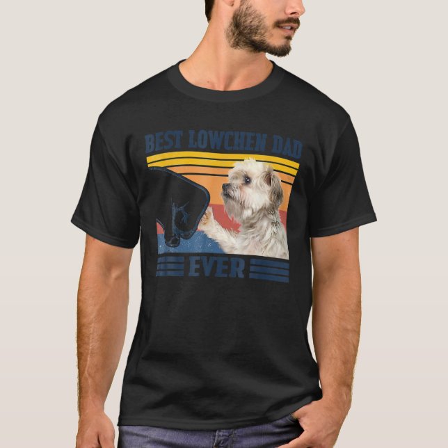 Mens Best Lowchen Vater Ever Funny Dog Lover Fathe T-Shirt (Vorderseite)