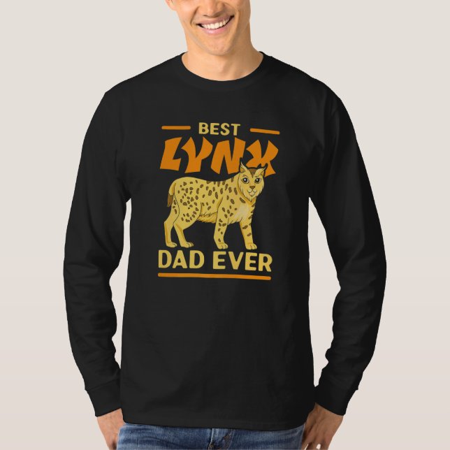 Mens Best Lynx Dad Ever Zookeeper Wildlife Animal  T-Shirt (Vorderseite)