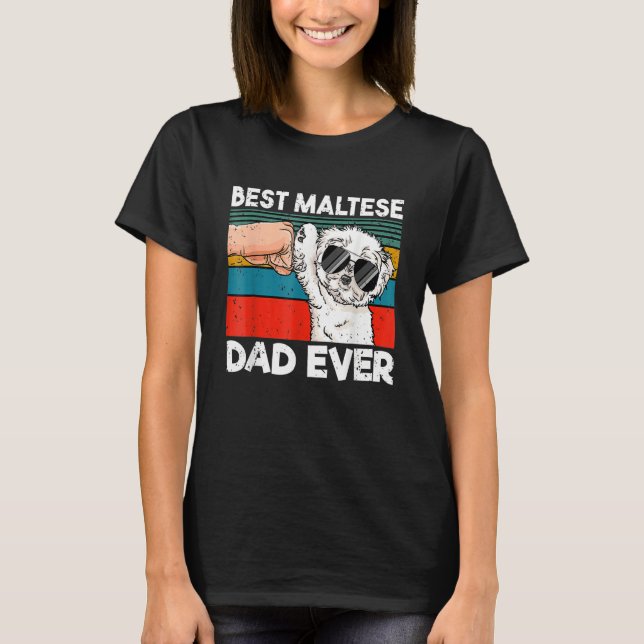 Mens Best Maltese Dad Ever Ghetto Fist Dog T-Shirt (Vorderseite)