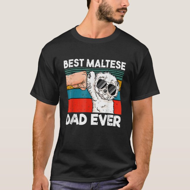 Mens Best Maltese Dad Ever Ghetto Fist Dog T-Shirt (Vorderseite)