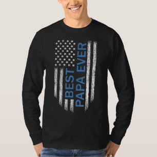 Mens Best Papa Ever American Flag USA Flaggen T-Shirt