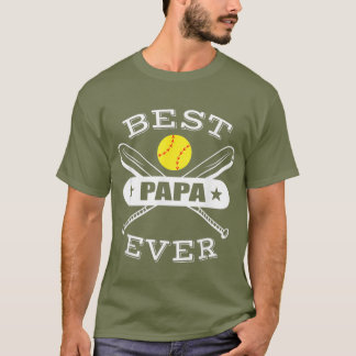 Mens Best Papa Ever Geschenk für Softball Opa T-Shirt