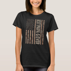 Mens Best Papa G je US American Flag Großartige Fa T-Shirt