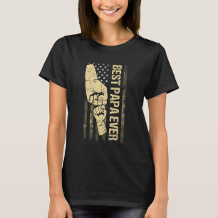 Mens Best Papa je American Military Camouflage F T-Shirt