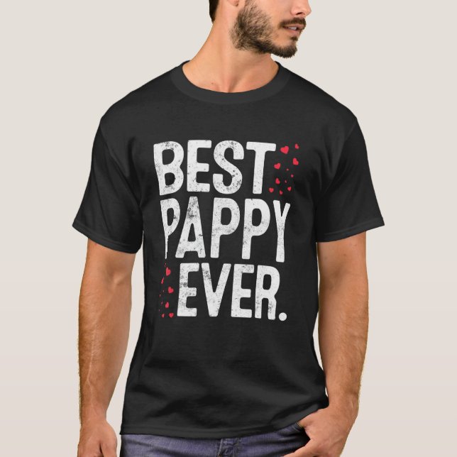 Mens Best Pappy Ever   Pappy   Valentines Day T-Shirt (Vorderseite)
