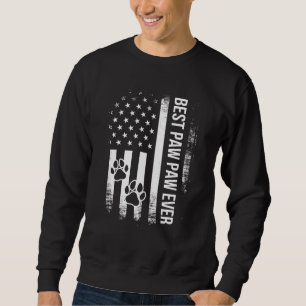 Mens Best Paw Paw Vater Ever Patriot America Flag  Sweatshirt