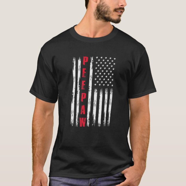 Mens Best Peepaw je US-Flagge für Stepdad Fatheru2 T-Shirt (Vorderseite)