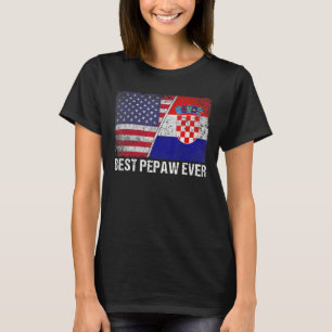 Mens Best Pepaw jemals Croatia Flag Patriotische V T-Shirt