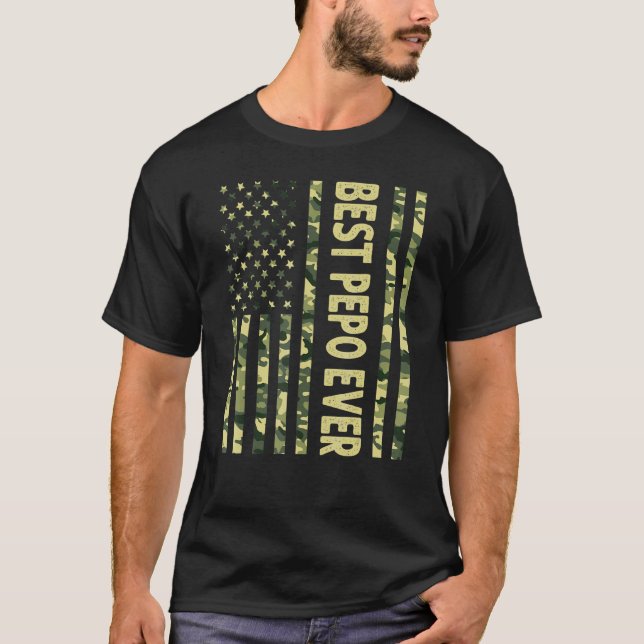 Mens Best Pepe je US-amerikanische Flagge Großvate T-Shirt (Vorderseite)