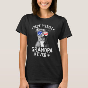Mens Best Pitbull Opa Ever Dog Vater American Fl T-Shirt