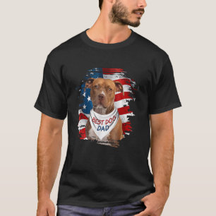 Mens Best Pitbull Terrier Vater jemals American Fl T-Shirt