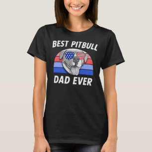 Mens Best Pitbull Vater Funny Pit Bull Retro Vater T-Shirt
