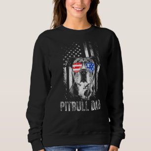 Mens Best Pitbull Vater je amerikanischer Flaggenh Sweatshirt