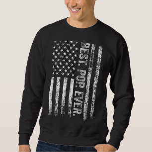 Mens Best Pop je Vintag amerikanischer Flaggenvate Sweatshirt