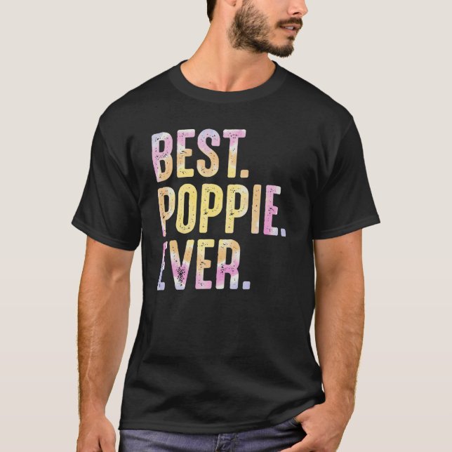 Mens Best Poppie je für Männer Großvater Vater's D T-Shirt (Vorderseite)