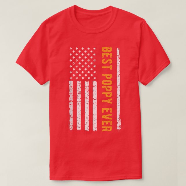 Mens Best Poppy je US-amerikanische Flagge Großvat T-Shirt (Design vorne)