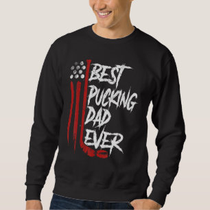 Mens Best Pucking Vater Ever American Flag Hockey Sweatshirt