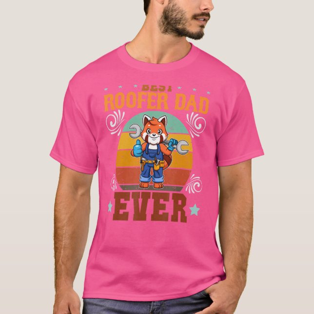 Mens Best Roofer Vater je Dachdecker Tilervater T-Shirt (Vorderseite)