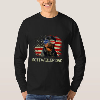 Mens Best Rottweiler Vater je amerikanische Flagge T-Shirt