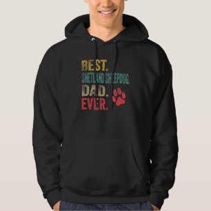 Mens Best Shetland Sheepdog Vater Vintag Fauna Hoodie