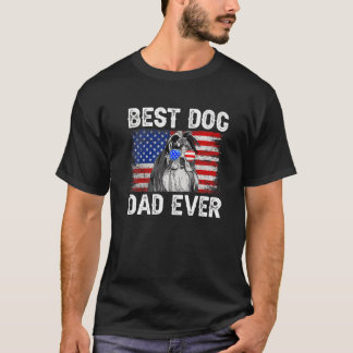 Mens Best Shih Tzu Vater je amerikanische Flagge 4 T-Shirt